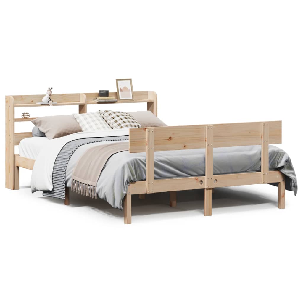 Bed Frame without Mattress 150x200 cm King Size Solid Wood Pine